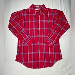 Vintage Christian Dior Mens‎ Long Sleeve Button Down Dress Shirt Plaid Size M